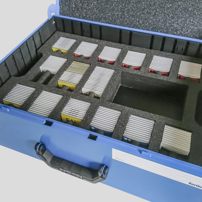 Einsatzkoffer „Vario” im Sortimo Metallkoffer, Kundenmaterial - taktische Zeichen mit Kippeffekt