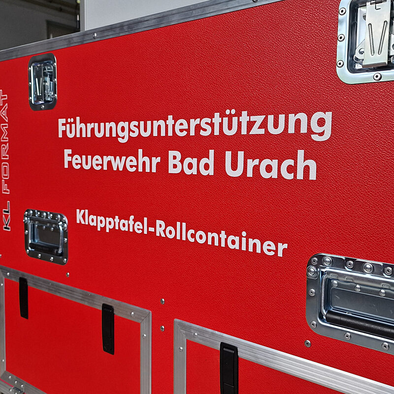 Klapptafel Rollcontainer - subjektiver Frontdruck