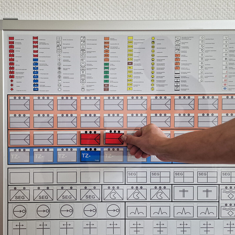 taktische Zeichen Acrylglas Tafel Führungsraum - Staatliche Feuerwehrschule Geretsried